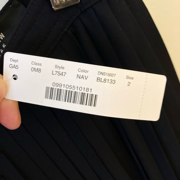 J. Crew Dark Navy Blue Pleated Midi Skirt - Picture 6 of 6